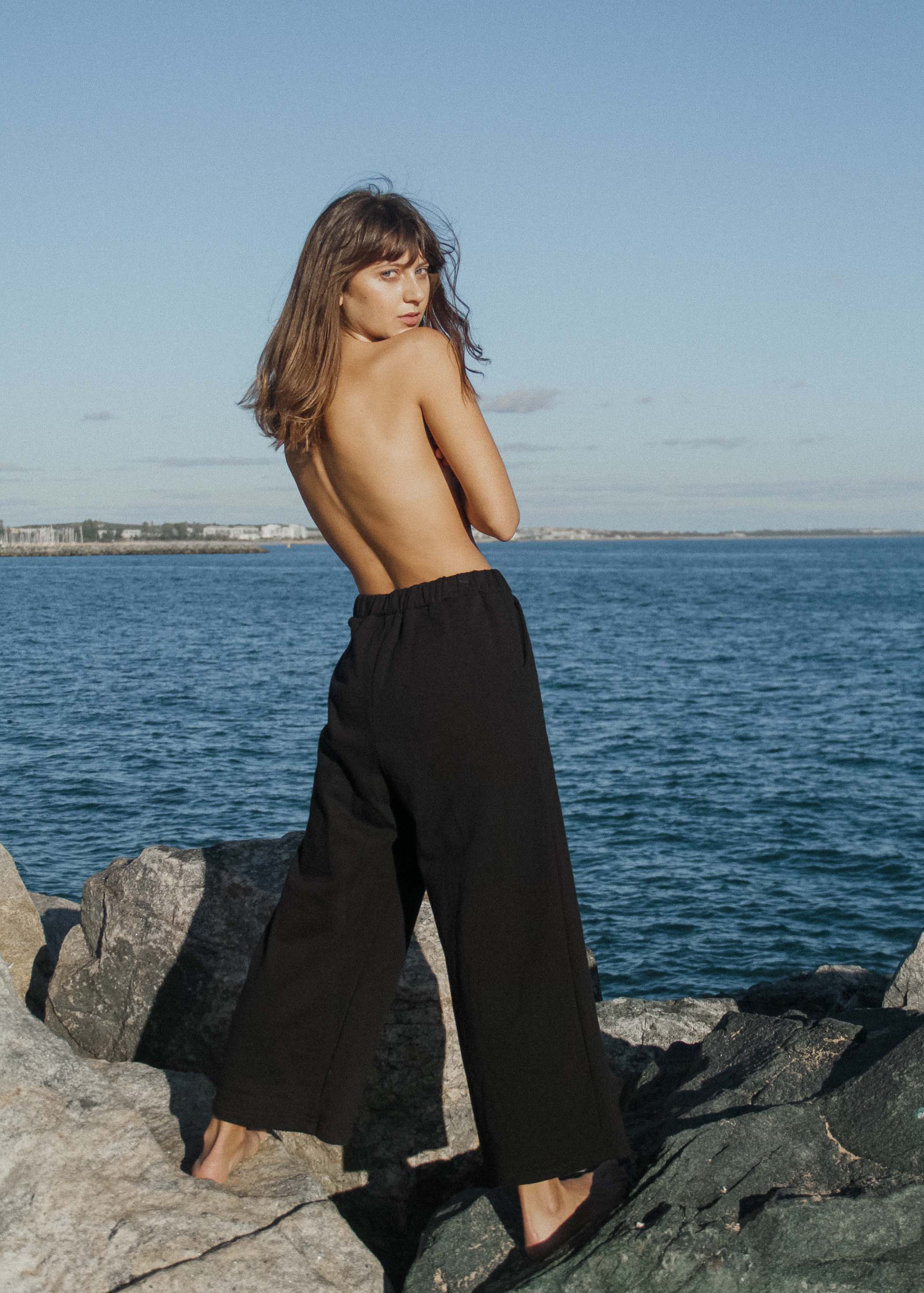 Organic Cotton Fleece Track Pant | Black - Barbeachs