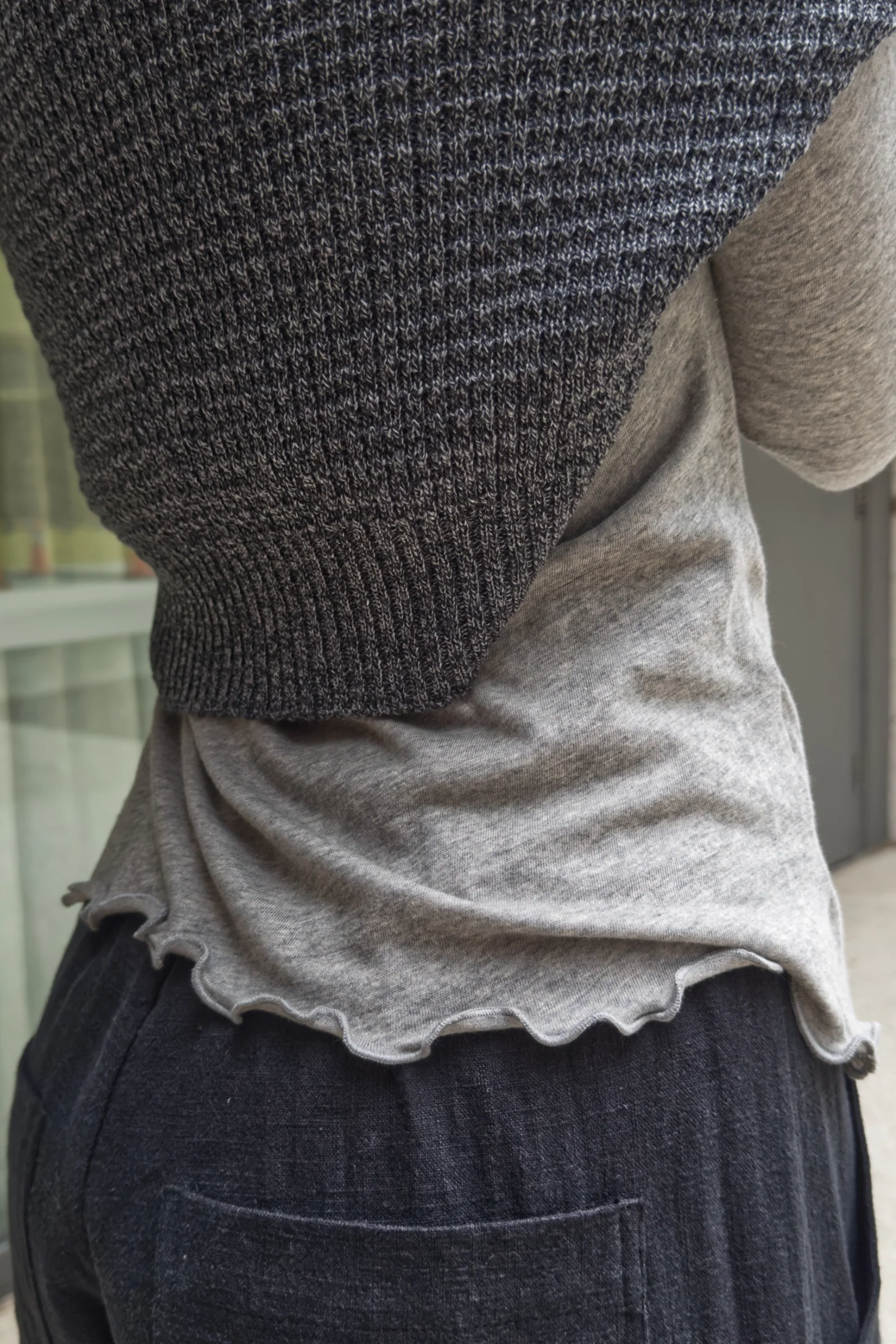 Merino Cardigan Knit | Speckled Grey