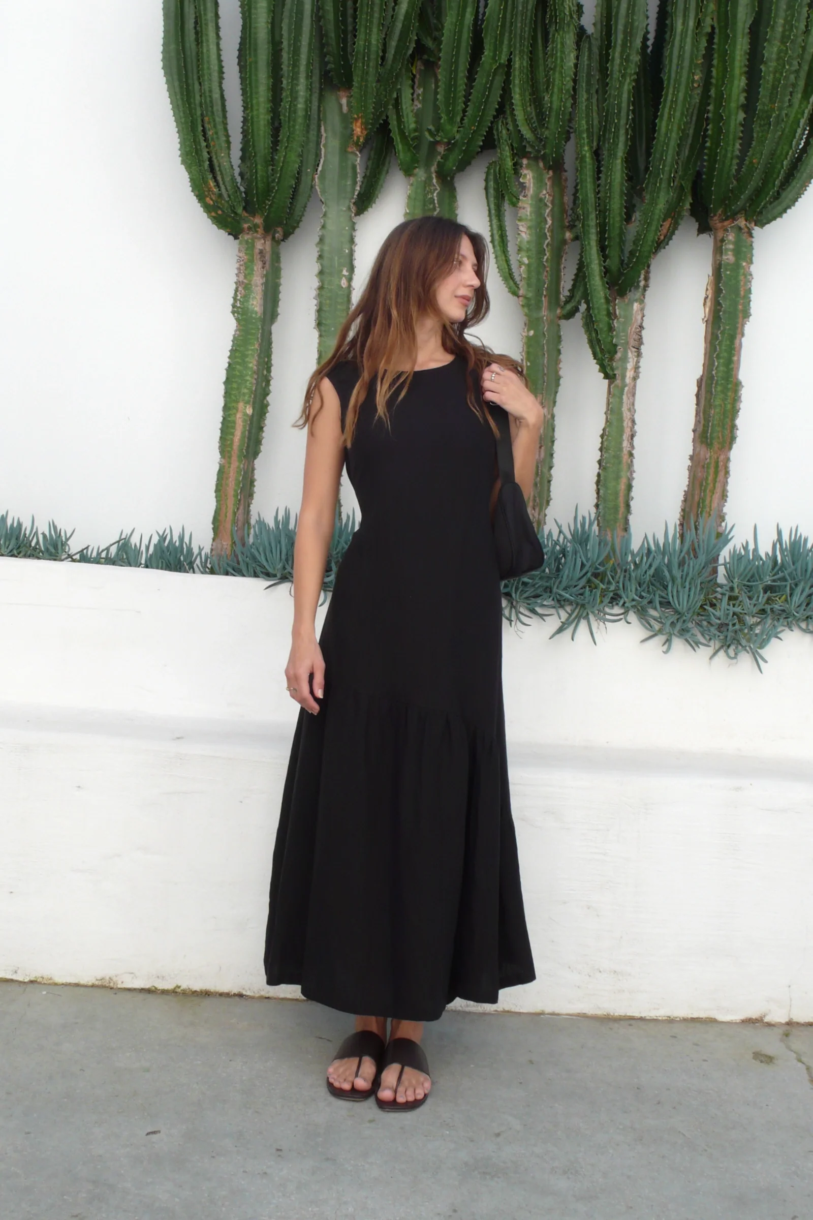 Asymmetric Maxi Dress | Black
