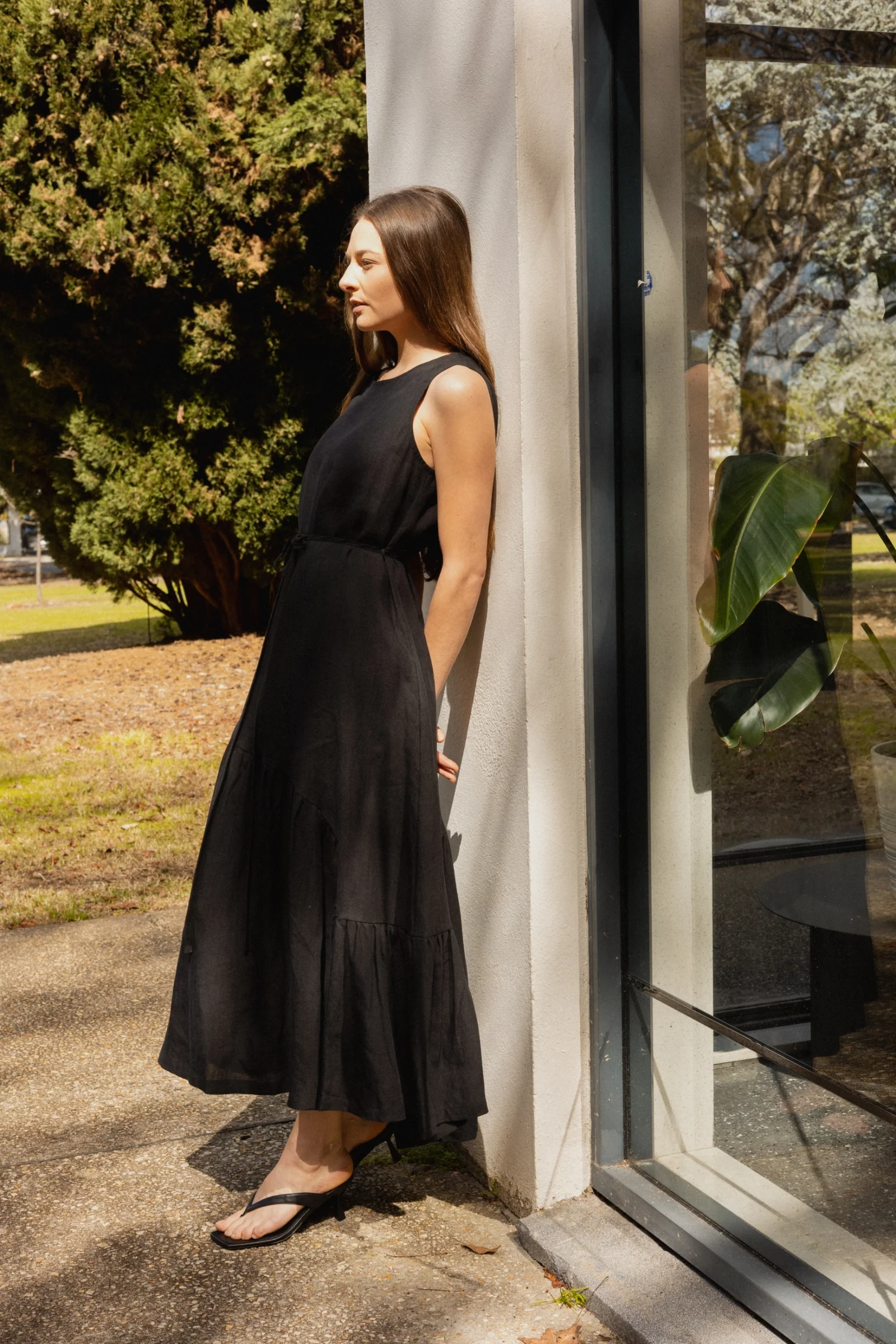 Asymmetric Maxi Dress | Black