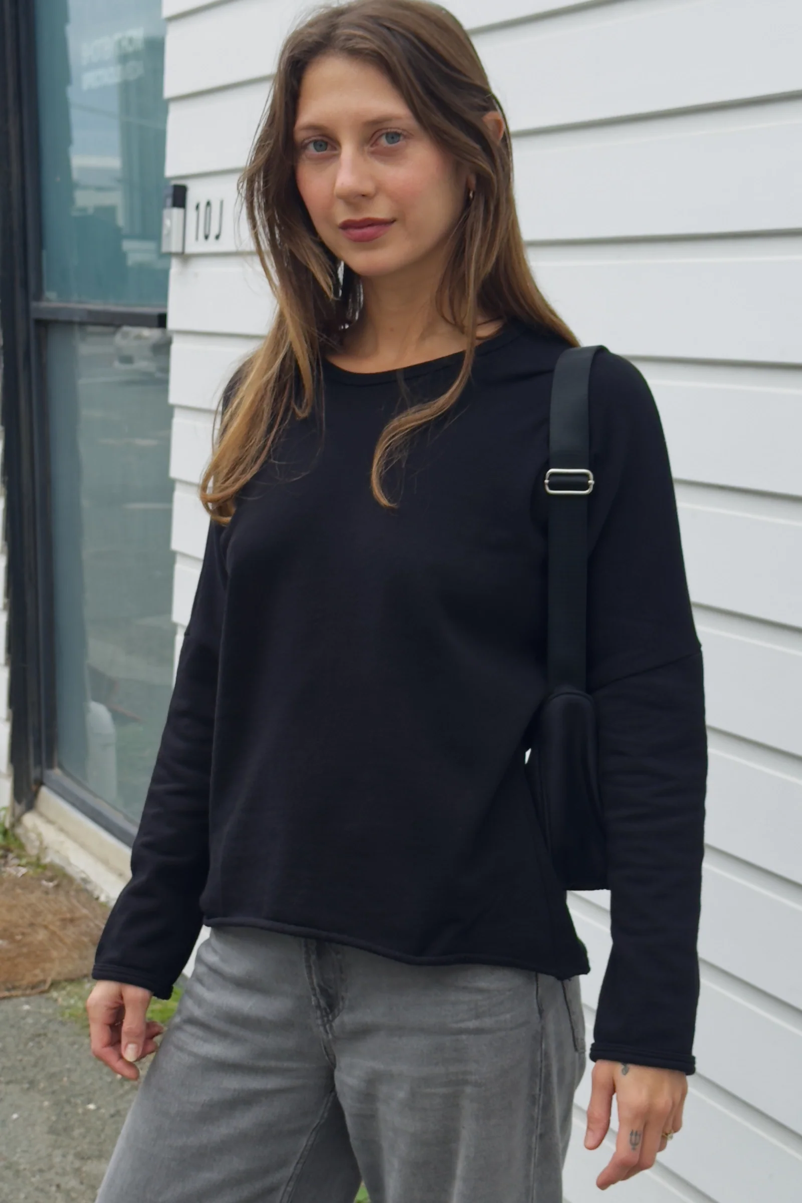 Organic Cotton Fleece Sweatshirt | Black
