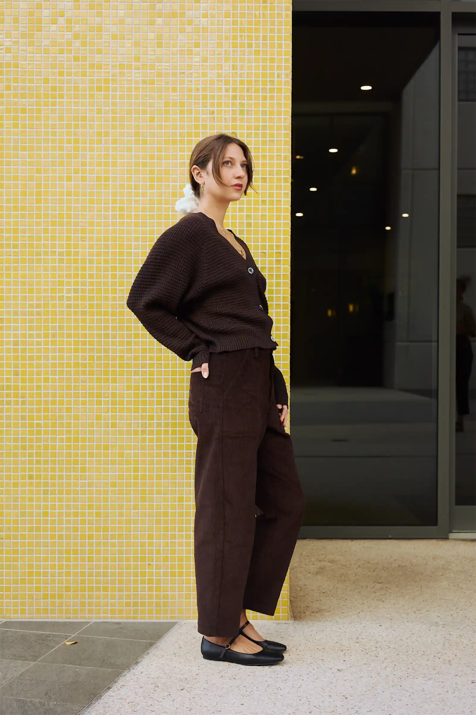 Merino Cardigan Knit | Chocolate