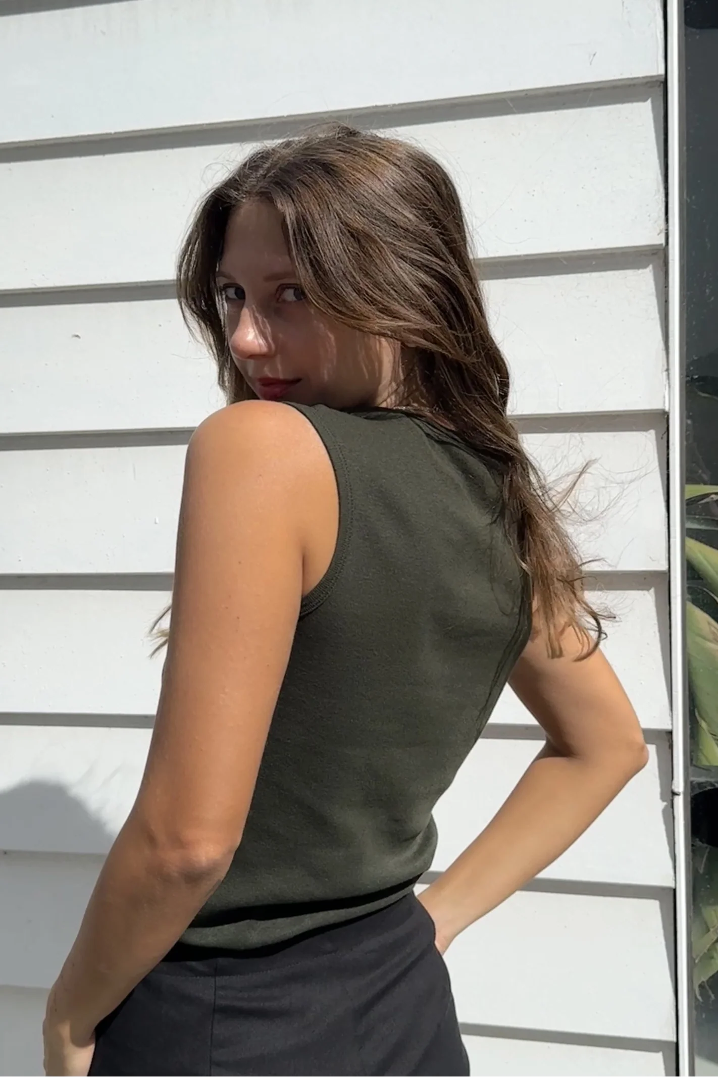 Rib Vest | Olive