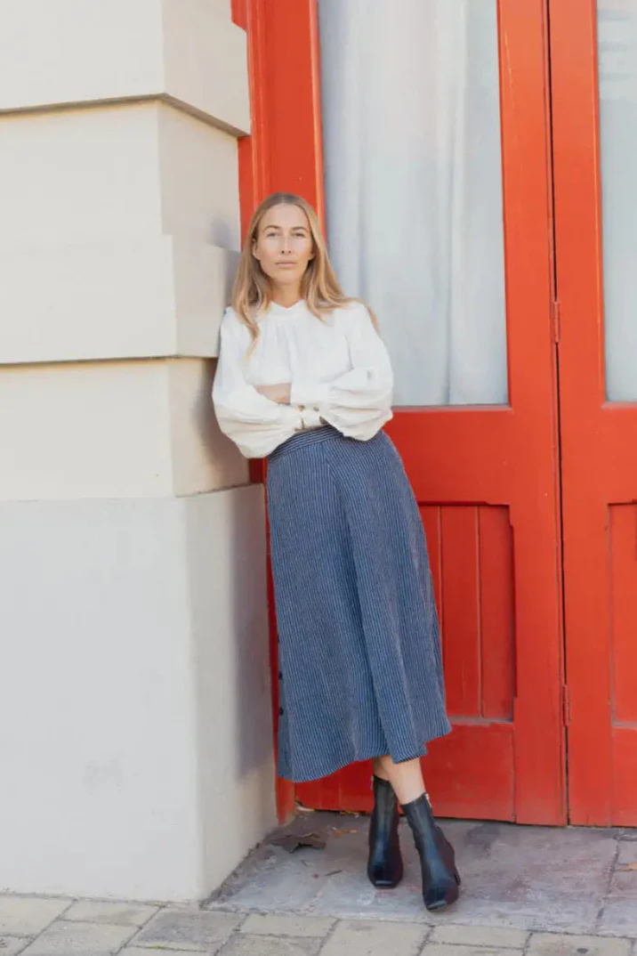 Blue and White Stripe Skirt
