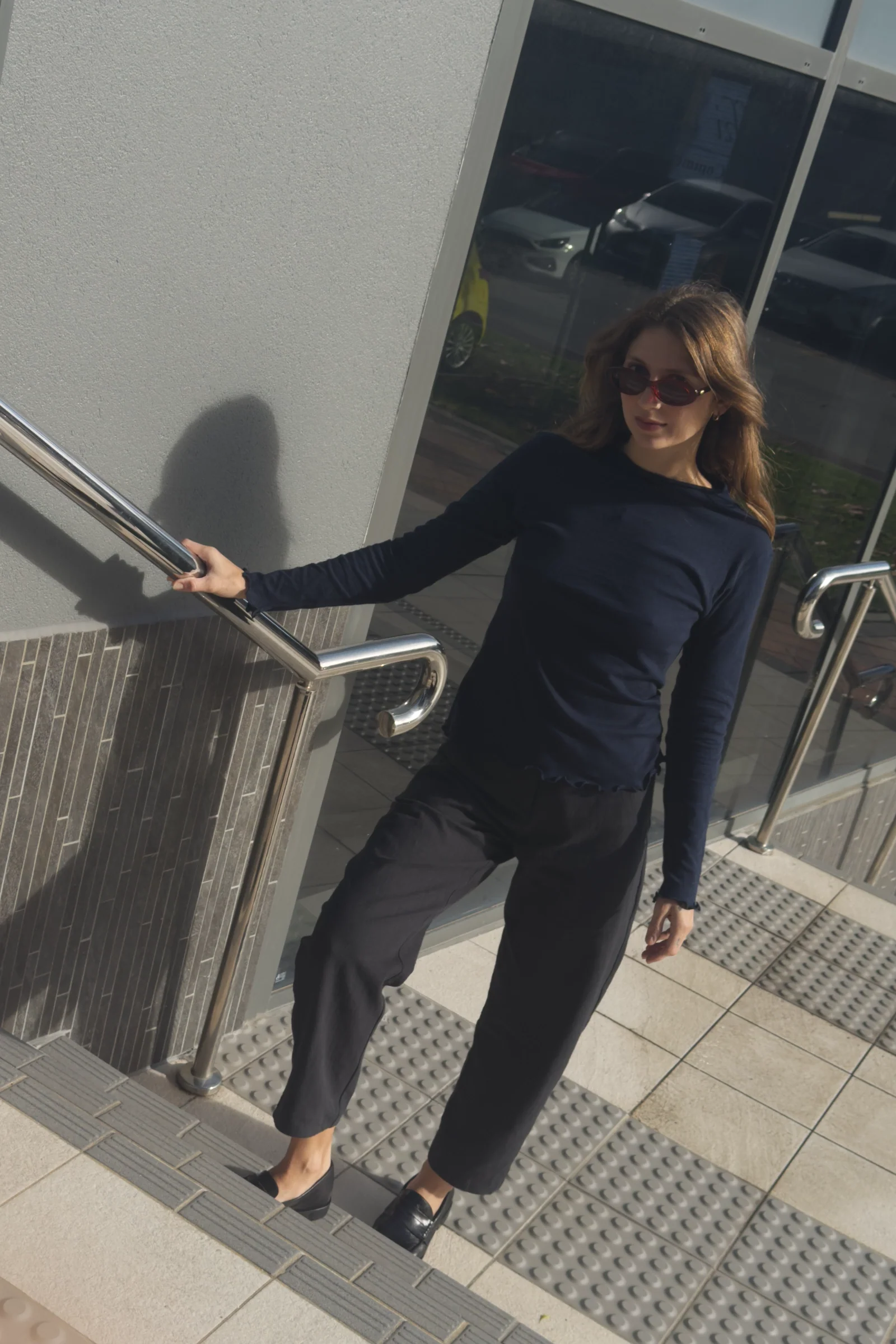 Linen Barrel Leg Pant | Black