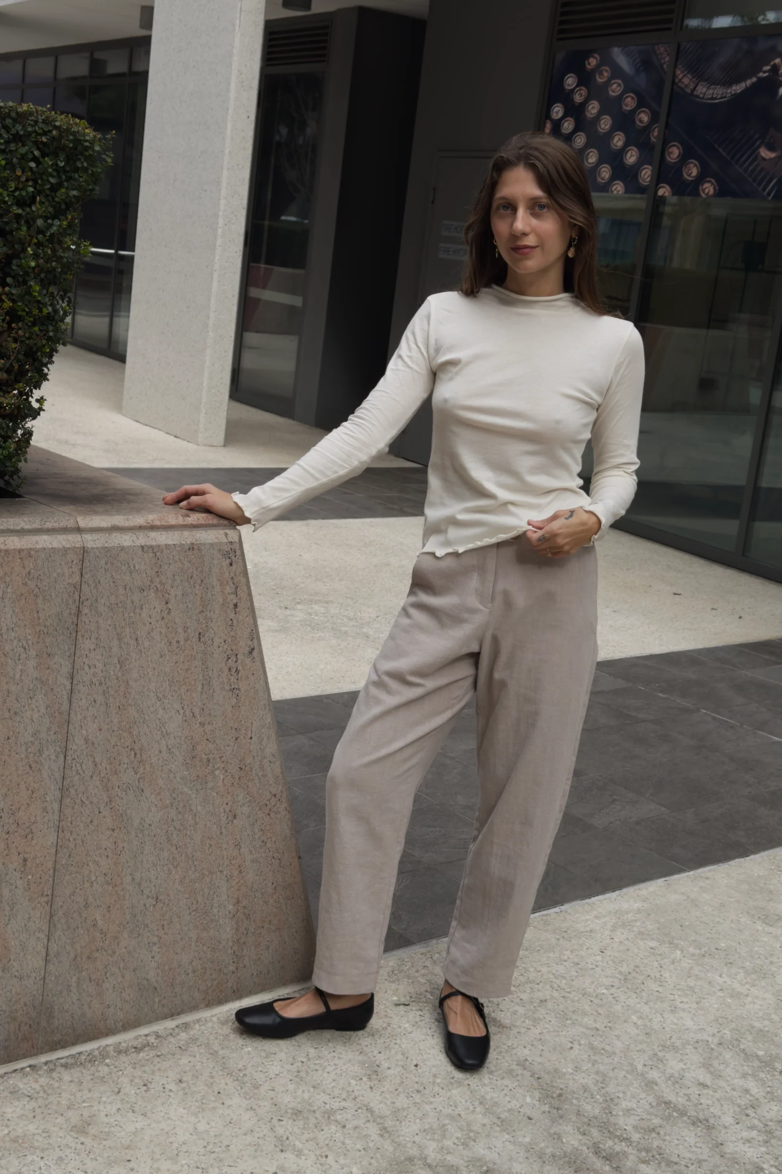 Organic Cotton Long Sleeve Tee | Cream