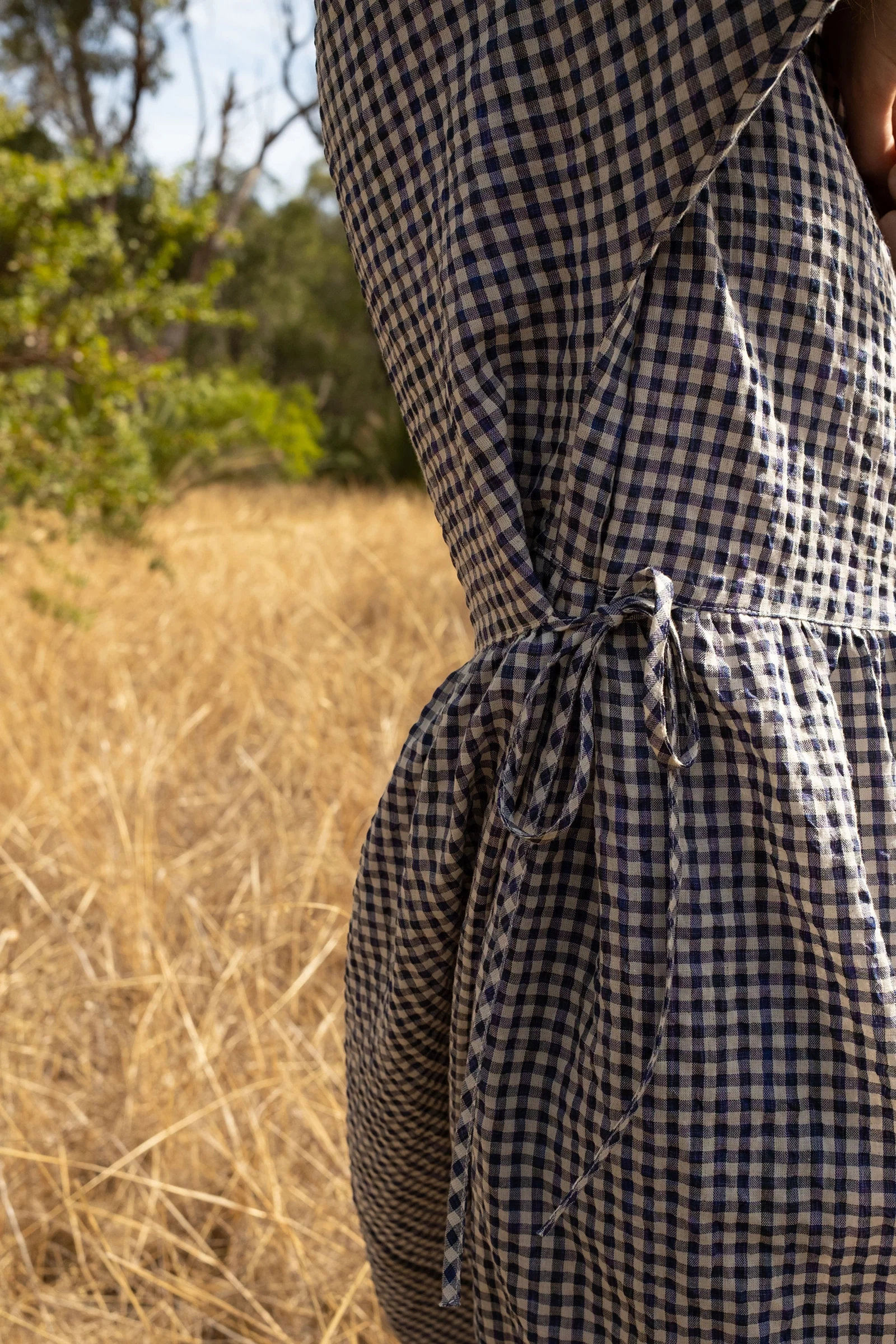 Gather Dress | Royal Blue Gingham