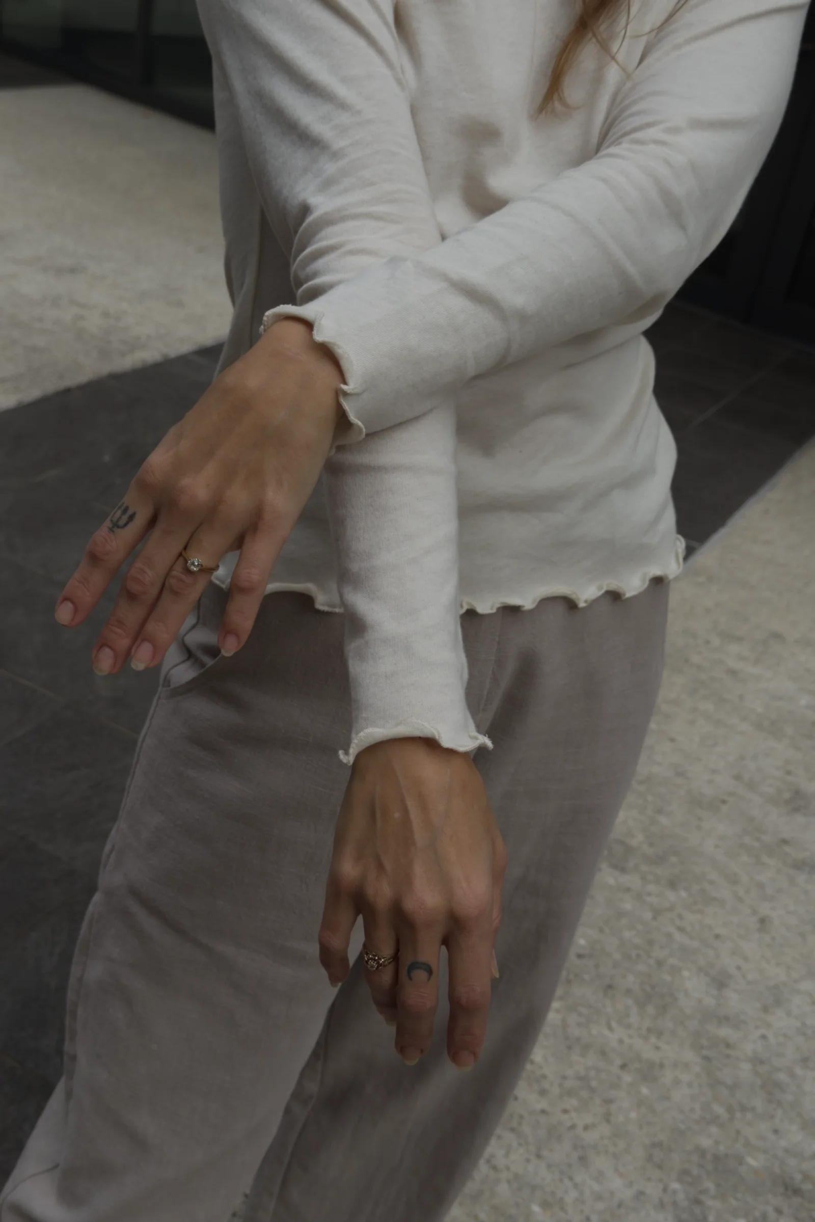 Organic Cotton Long Sleeve Tee | Cream