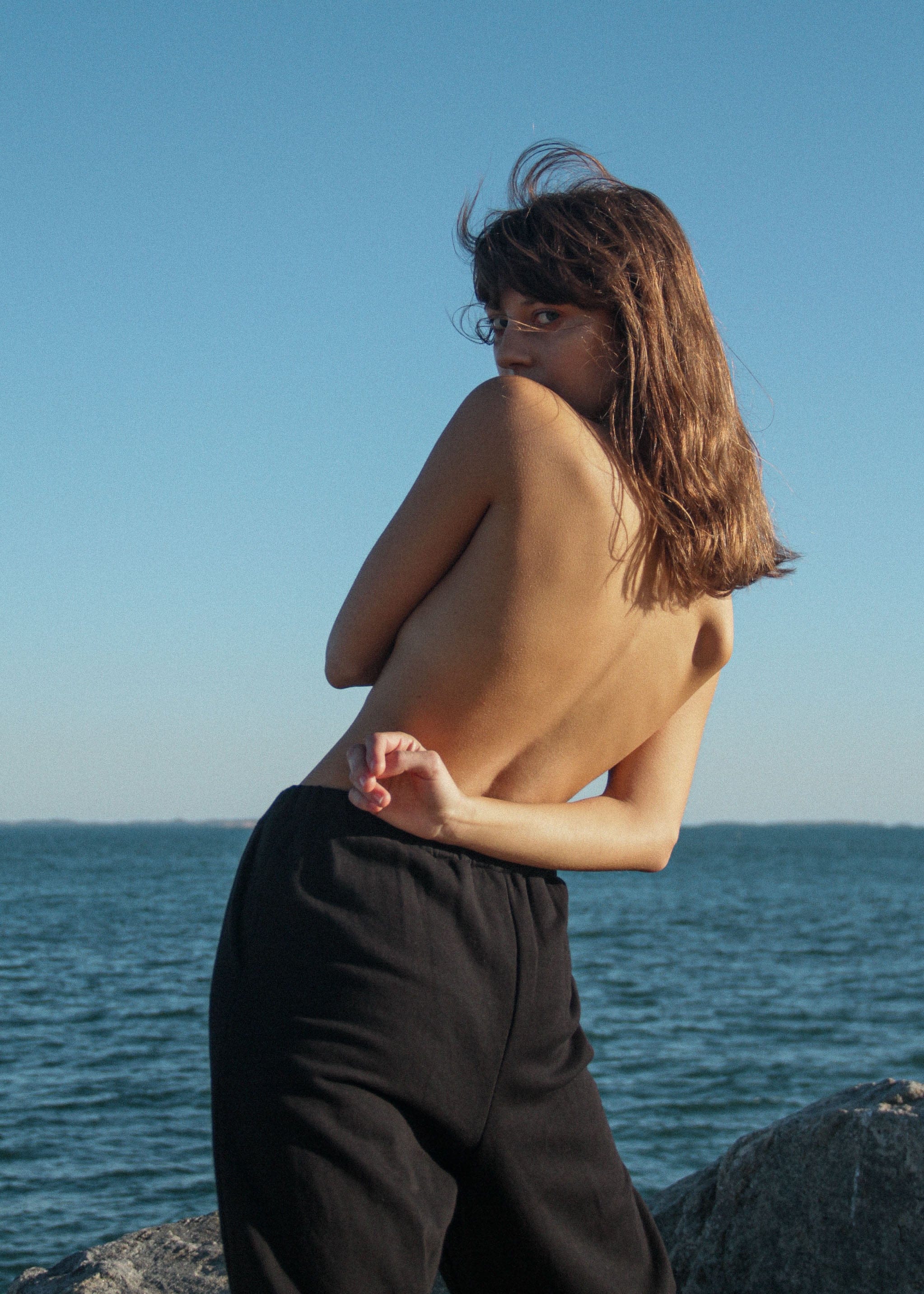 Organic Cotton Fleece Track Pant | Black