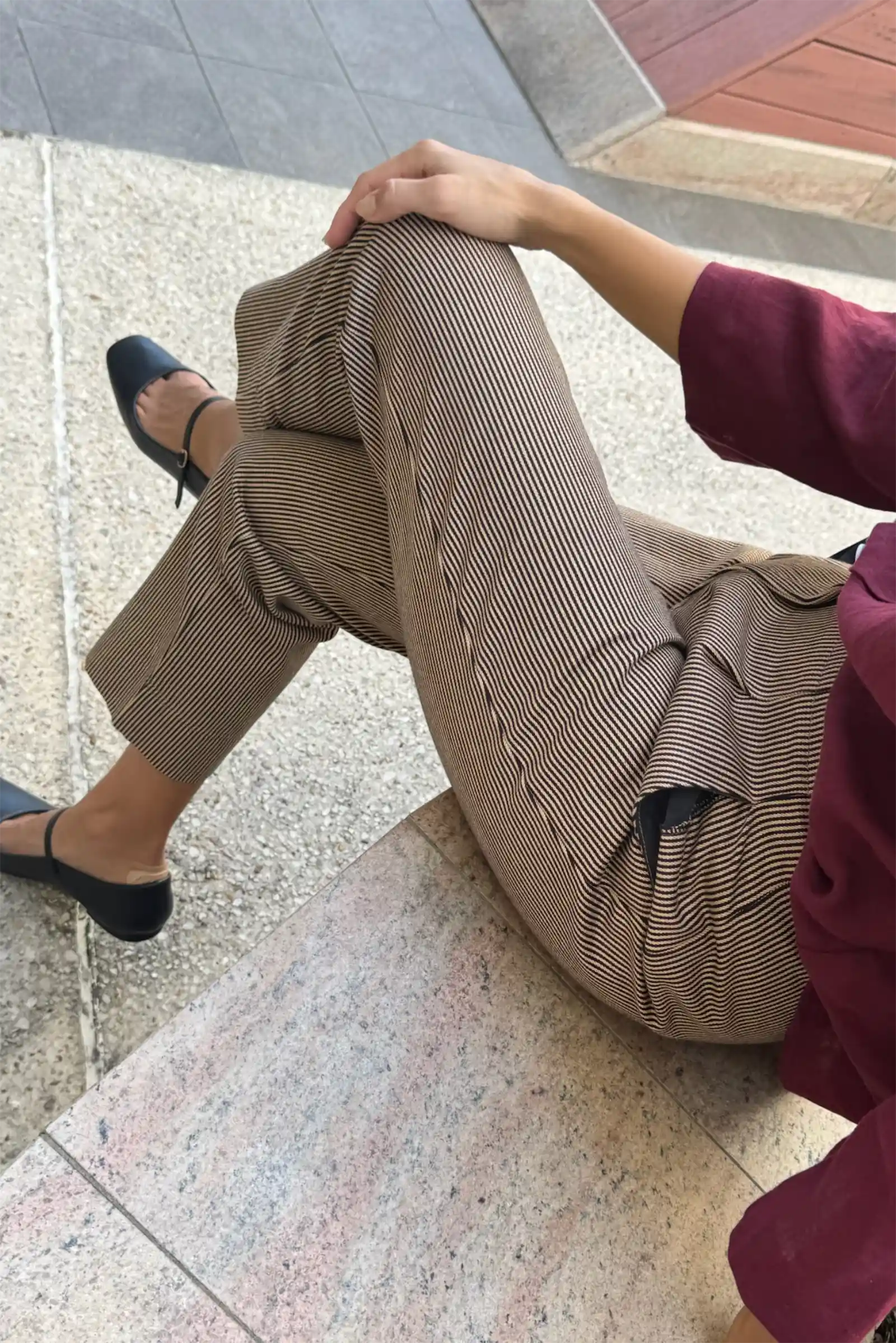 Raised Trouser | Pencil Stripe Denim