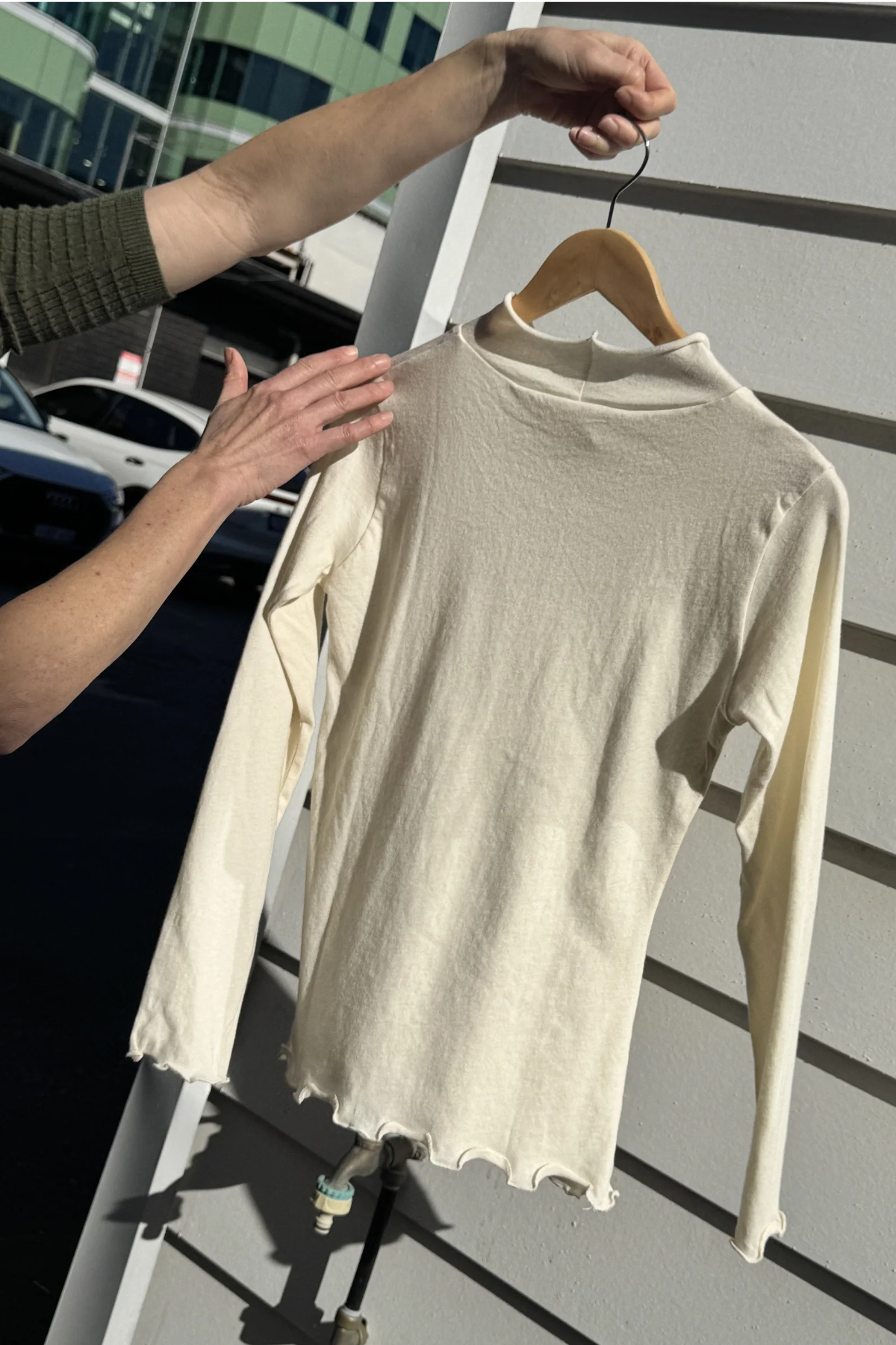 Organic Cotton Long Sleeve Tee | Cream