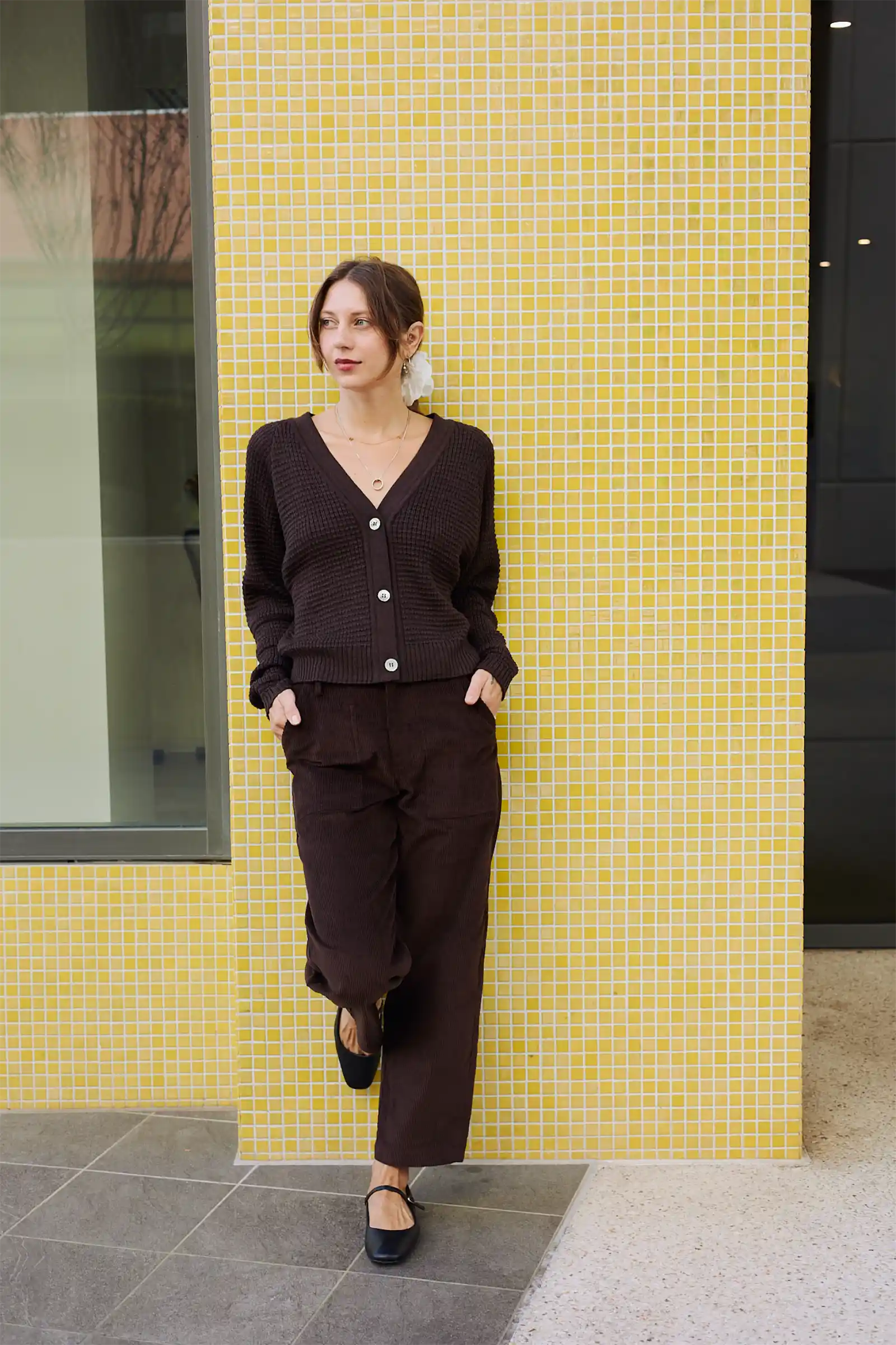 Merino Cardigan Knit | Chocolate