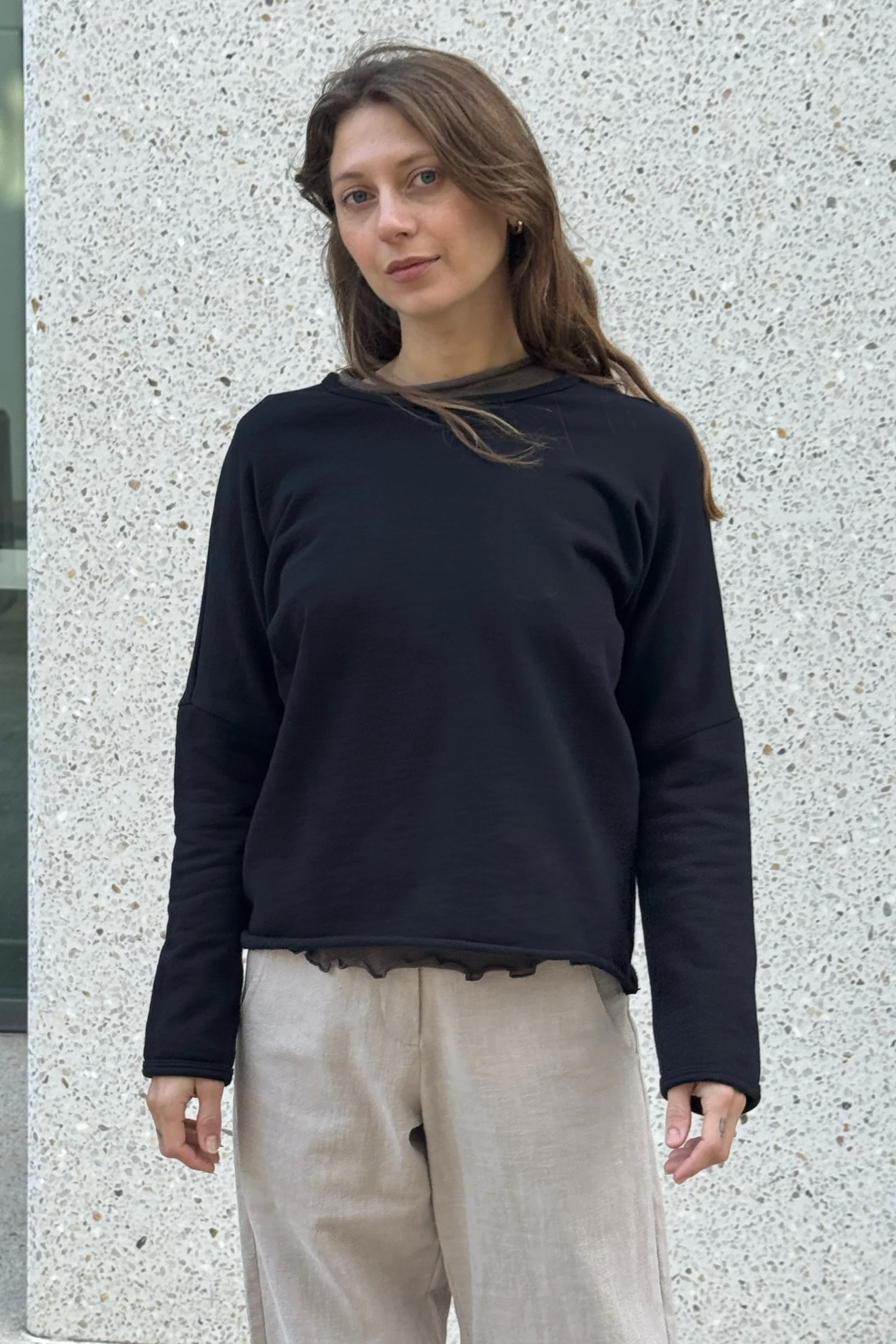 Organic Cotton Fleece Sweatshirt | Black