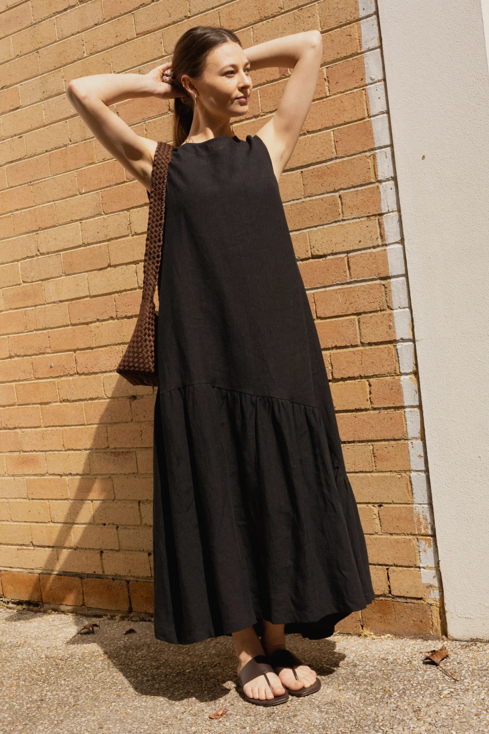 Asymmetric Maxi Dress | Black