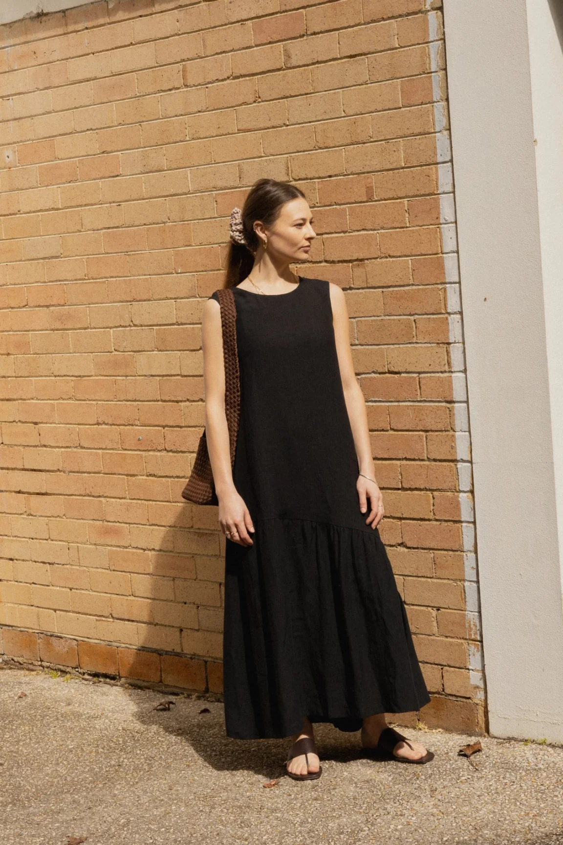 Asymmetric Maxi Dress | Black