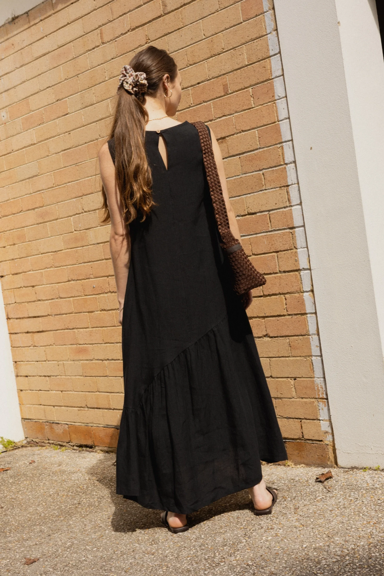 Asymmetric Maxi Dress | Black