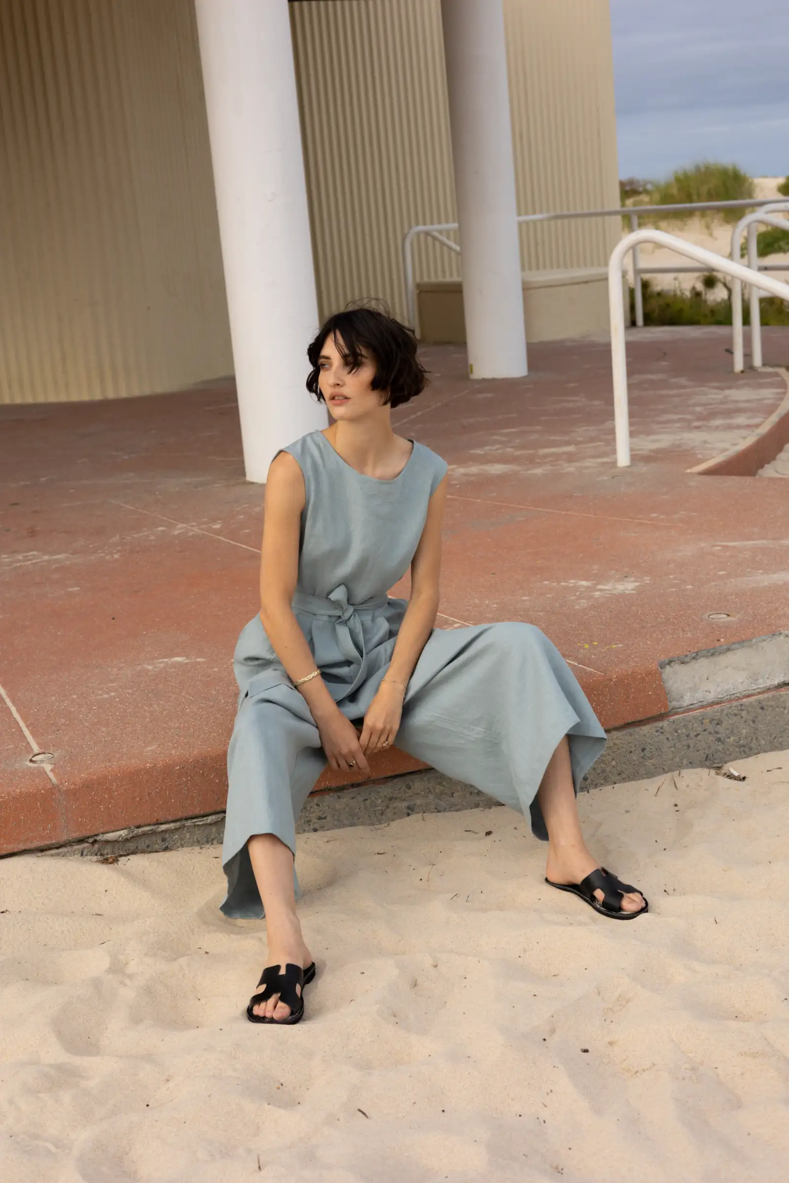 Sleeveless Jumpsuit | Seaweed
