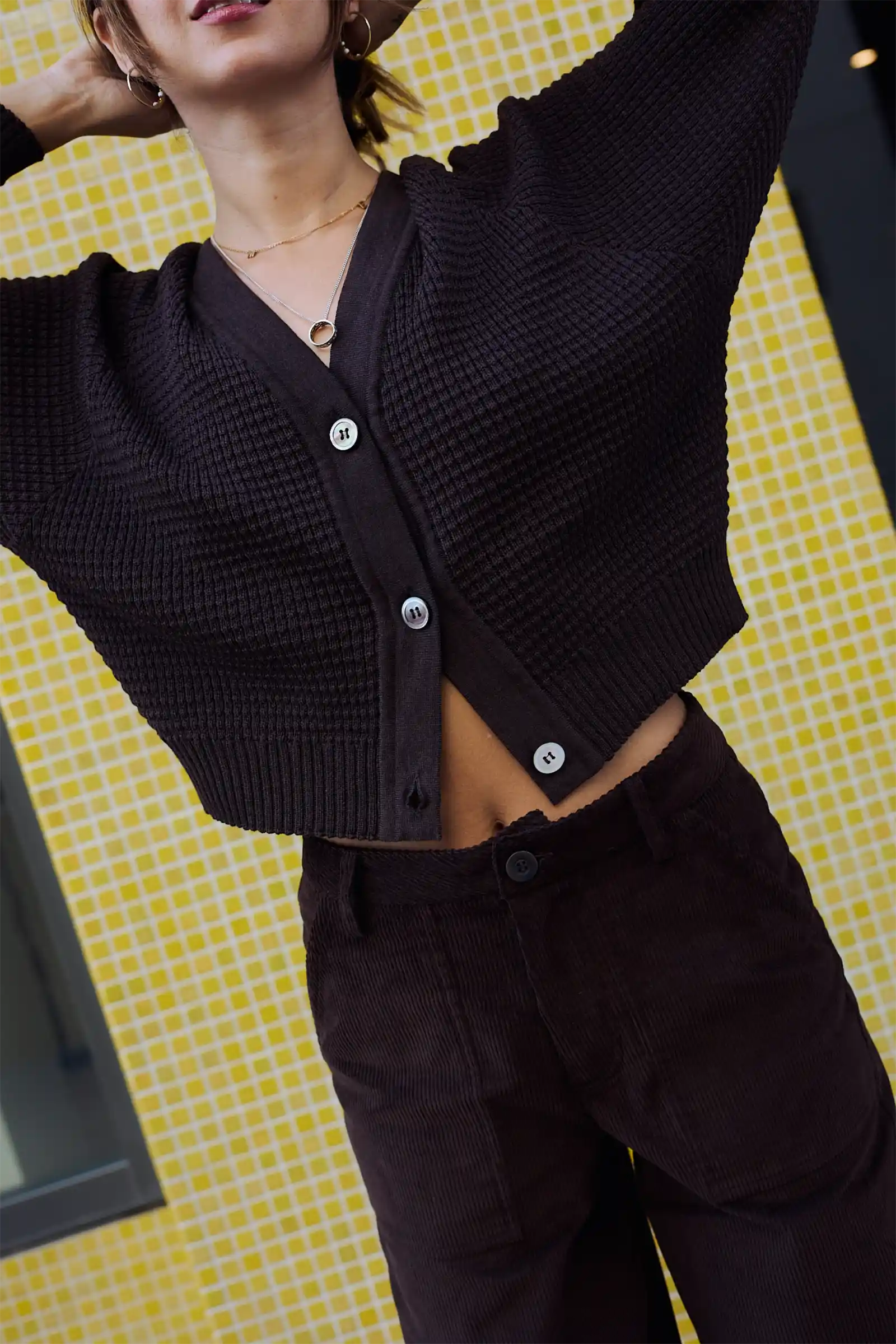 Merino Cardigan Knit | Chocolate