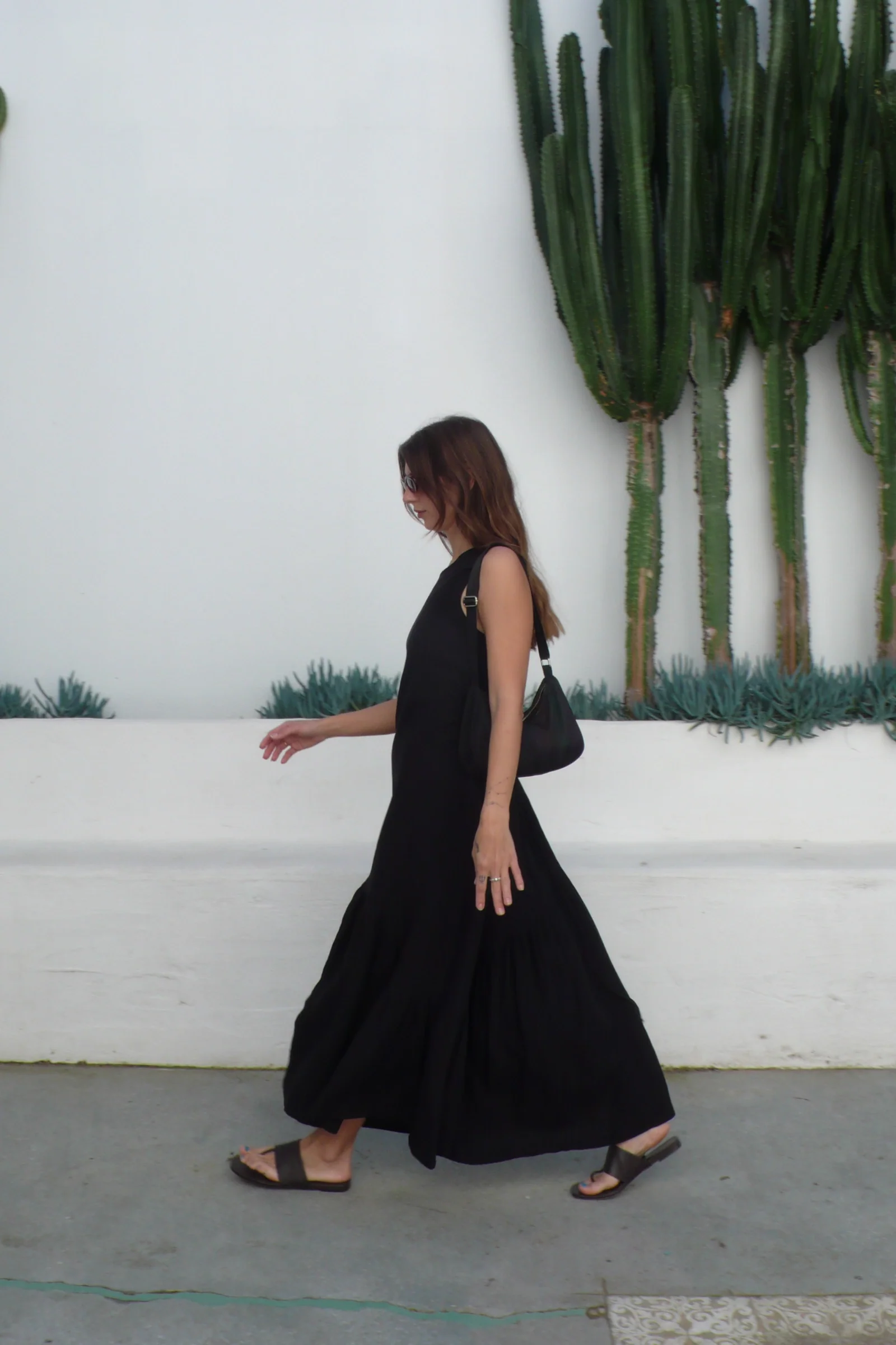 Asymmetric Maxi Dress | Black