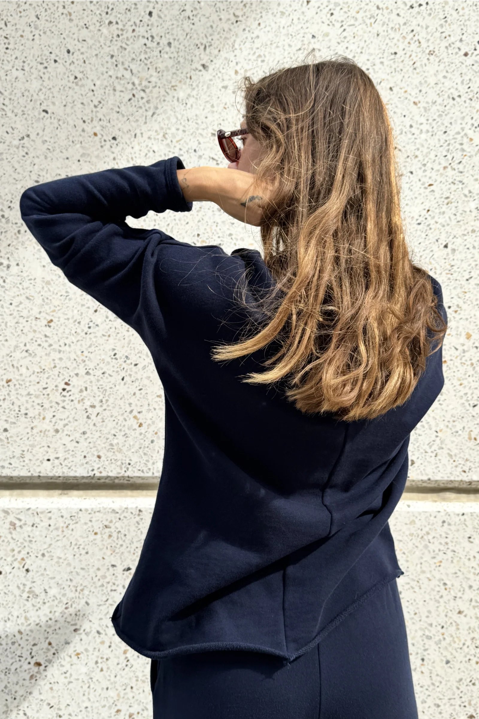 Organic Cotton Fleece Sweatshirt | Navy