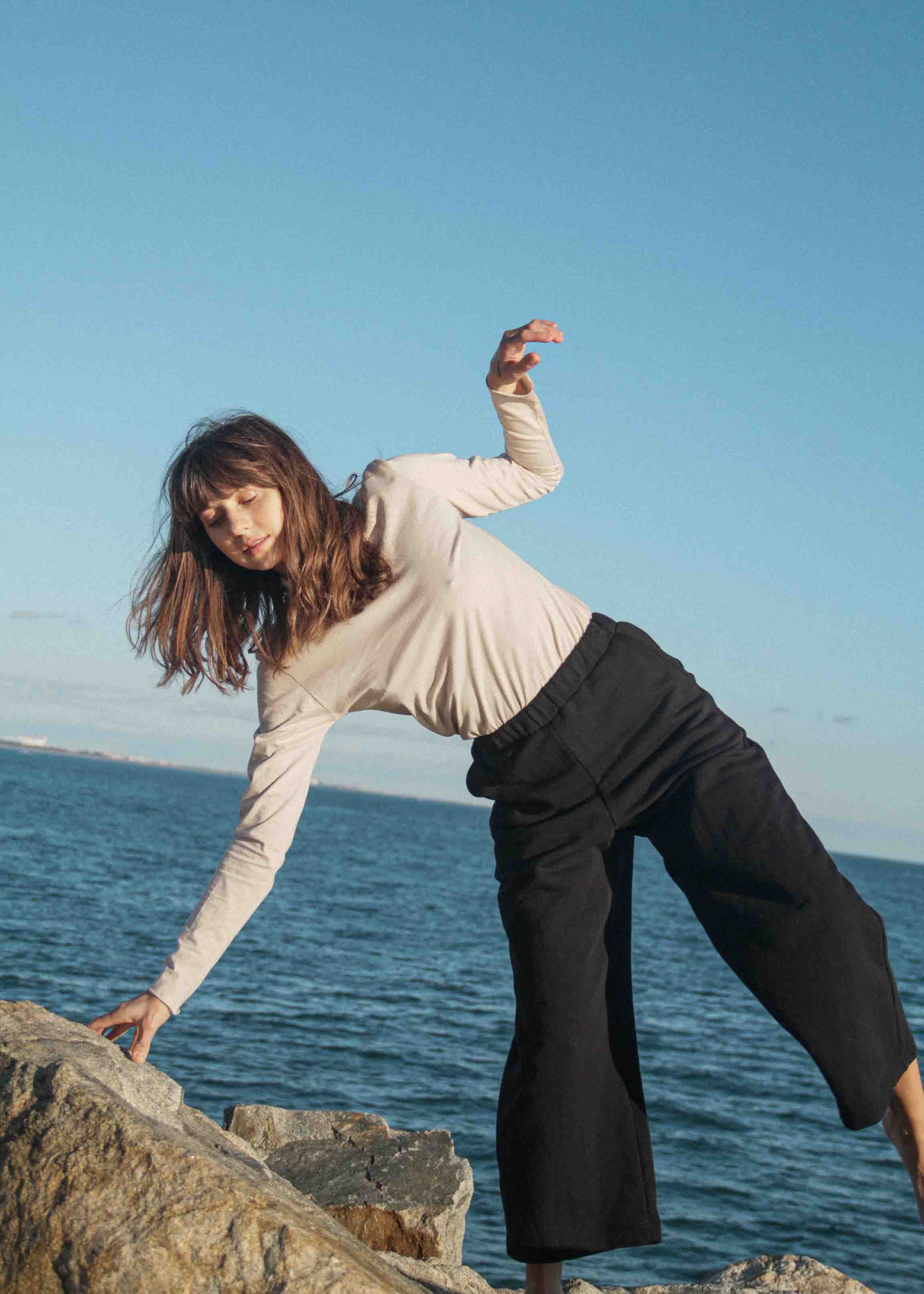 Organic Cotton Fleece Track Pant | Black