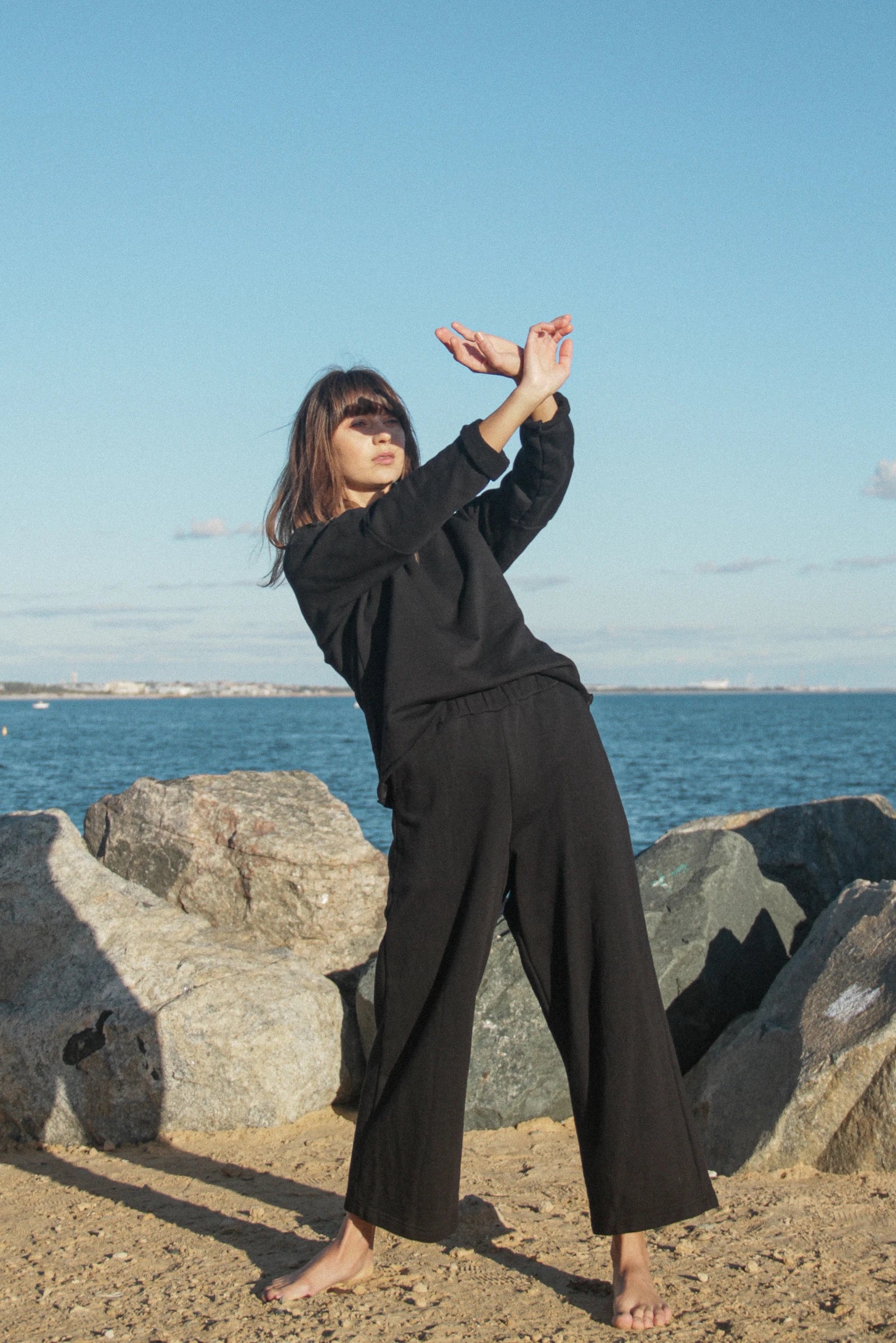 Organic Cotton Fleece Sweatshirt | Black