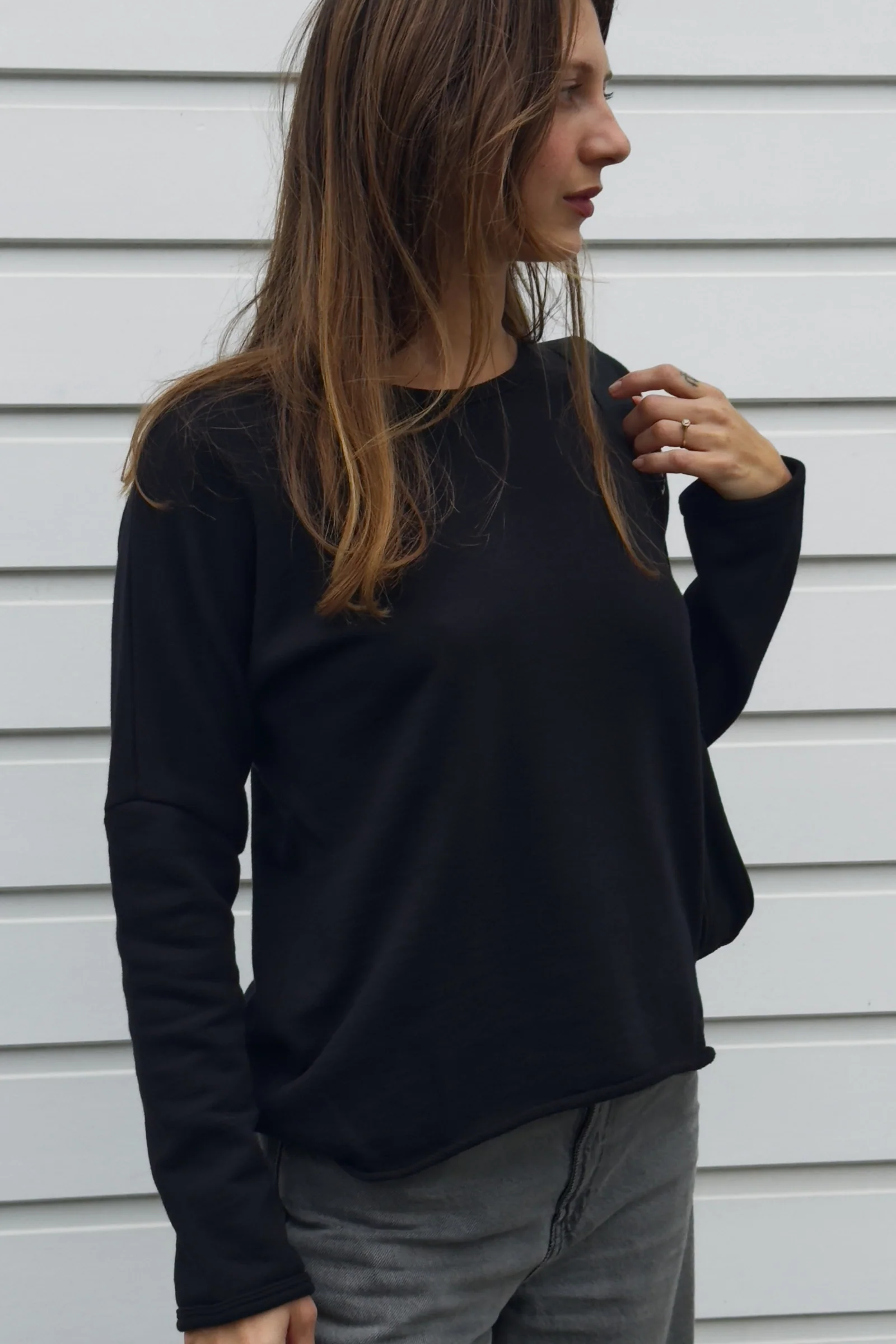 Organic Cotton Fleece Sweatshirt | Black