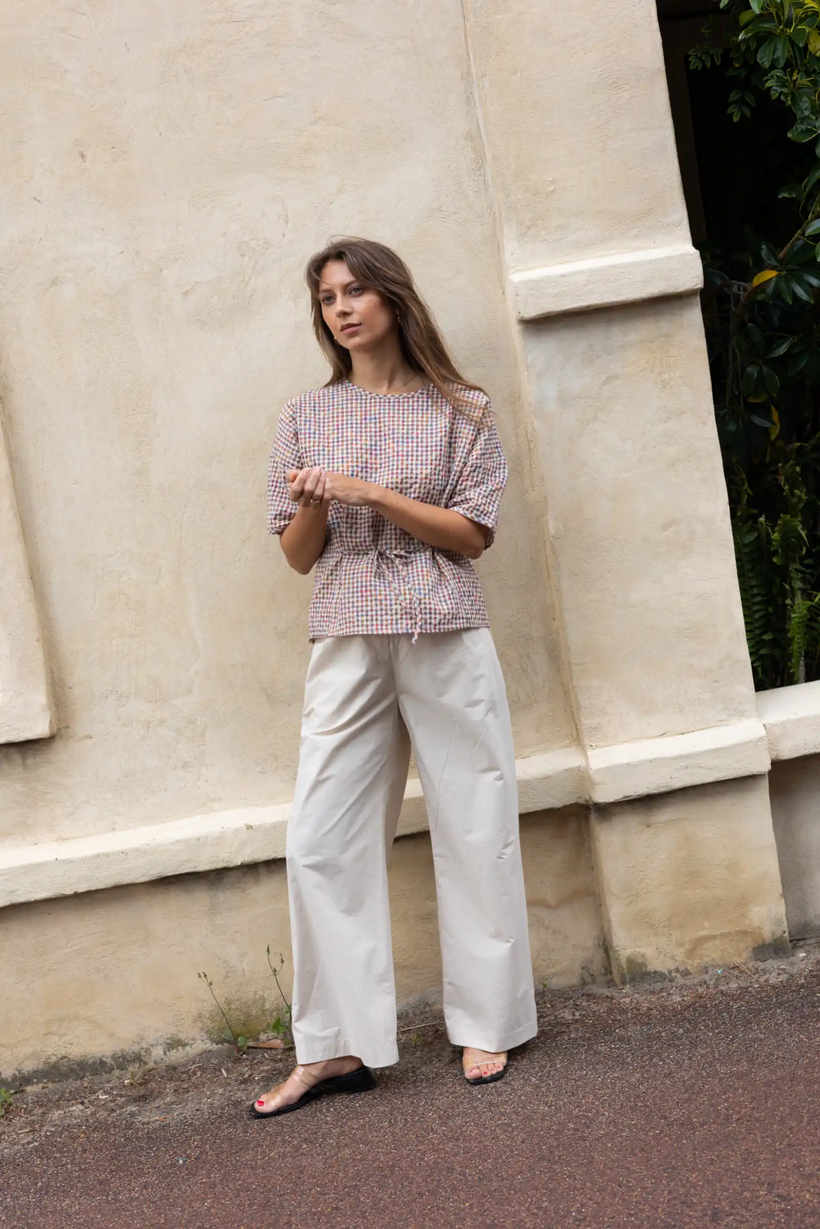 Gather Top with Ties | Multi Gingham