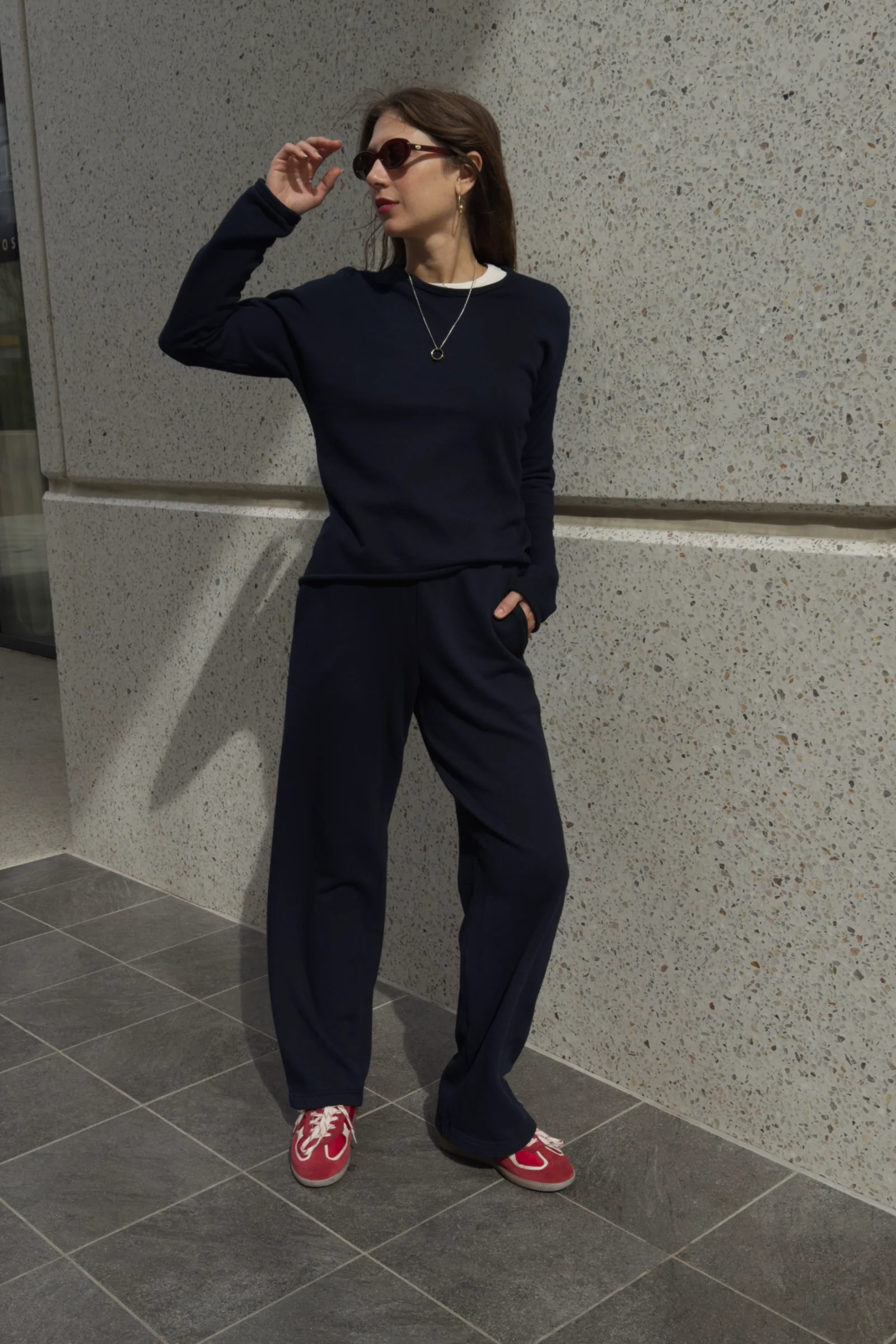 Organic Cotton Fleece Sweatshirt | Navy