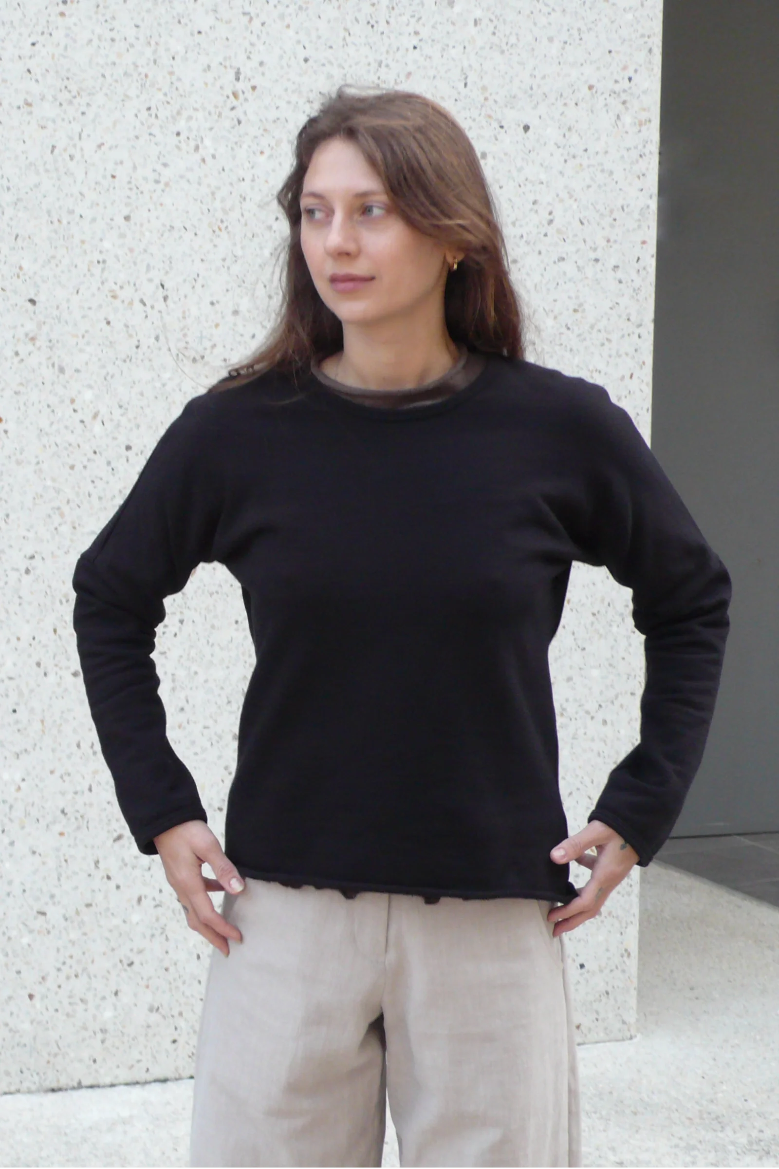 Organic Cotton Fleece Sweatshirt | Black